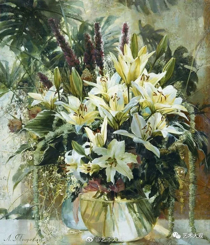 俄羅斯畫家Larisa Psaryova靜物花卉油畫欣賞